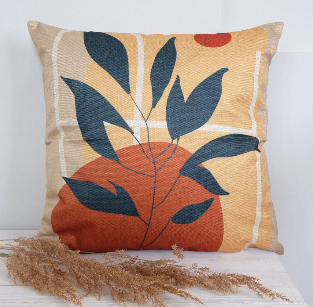 Kuviollinen sisustustyynynpäällinen Alise beige-musta-oranssi-valkoinen – 45×45 cm, By Javy