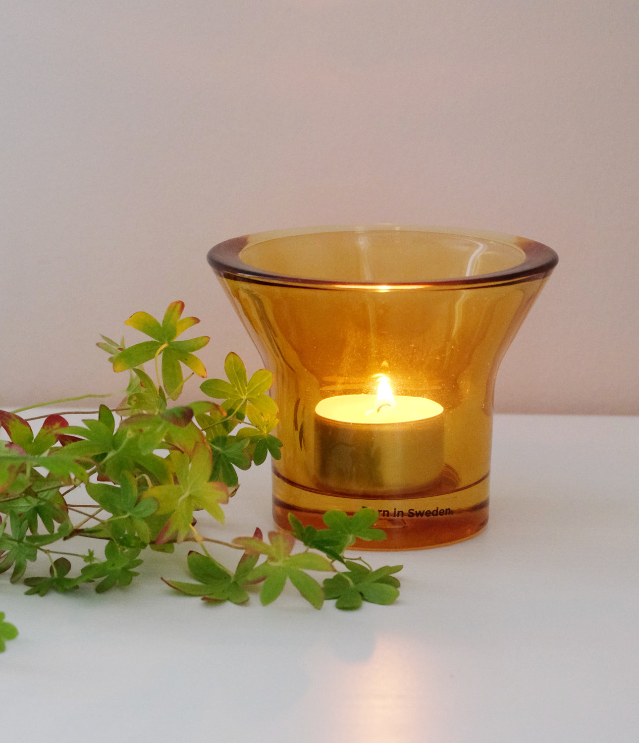  Kynttilälyhty Lumi kynttilällä – meripihka lasinen kynttilälyhty lämpökynttilä tunnelma