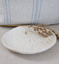 Poca Ceramics keraaminen vati Sand ylhäältä kuvattuna – halkaisija 14 cm, hiekanvärinen lasite