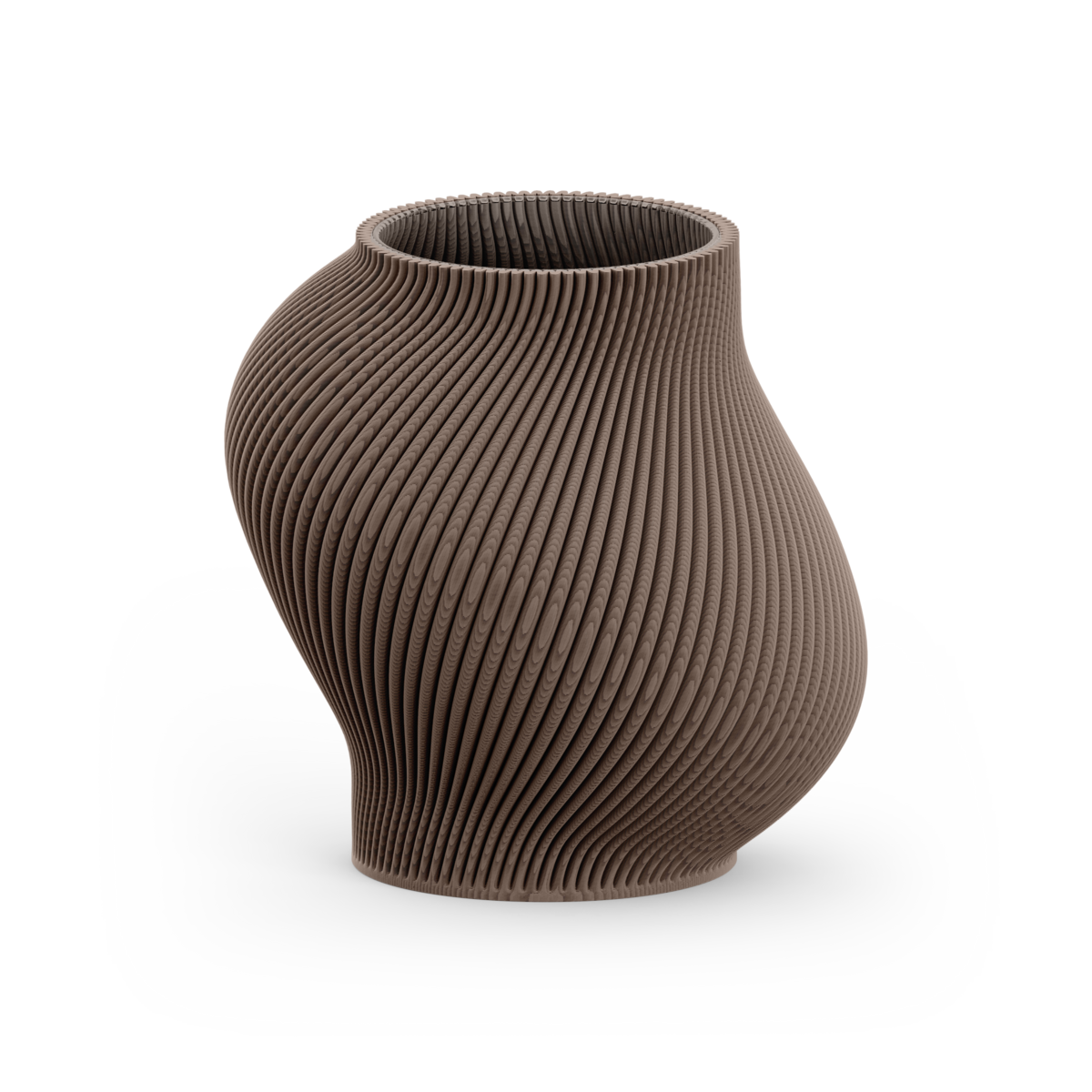 Maljakko Boyk-14 sivulta – taupe epäsymmetrinen muoto 3D-tulostus detalji