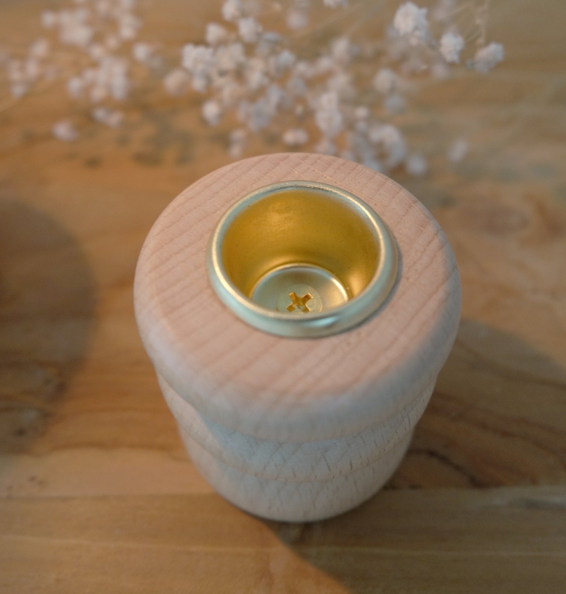 Kynttilänjalka Totem matala ylhäältä – pyökkipuu pyöreä halkaisija 5 cm