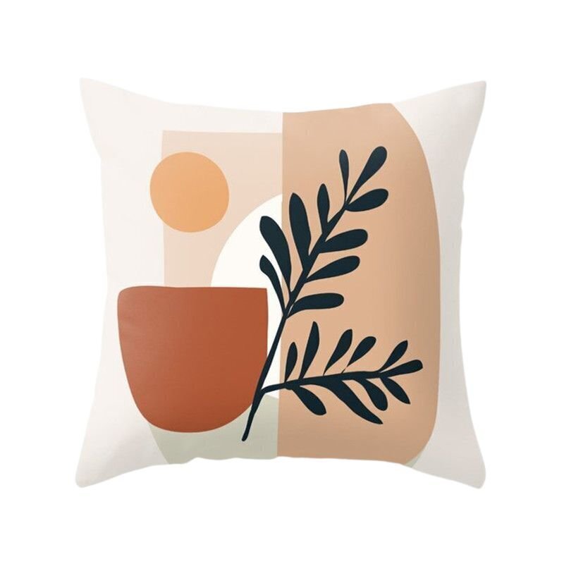 Adelic-tyynynpäällinen edestä – lehti-printti polyesteri kuviollinen beige oranssi