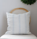 Linen Tales Rustic -pellavatyynynpäällinen – harmaa-sininen raidallinen, 45x45 cm, 280 g/m² pellava