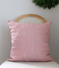 Linen Tales Red Natural Stripes -pellavatyynynpäällinen – punainen raidallinen, 45x45 cm, kivipesty pellava