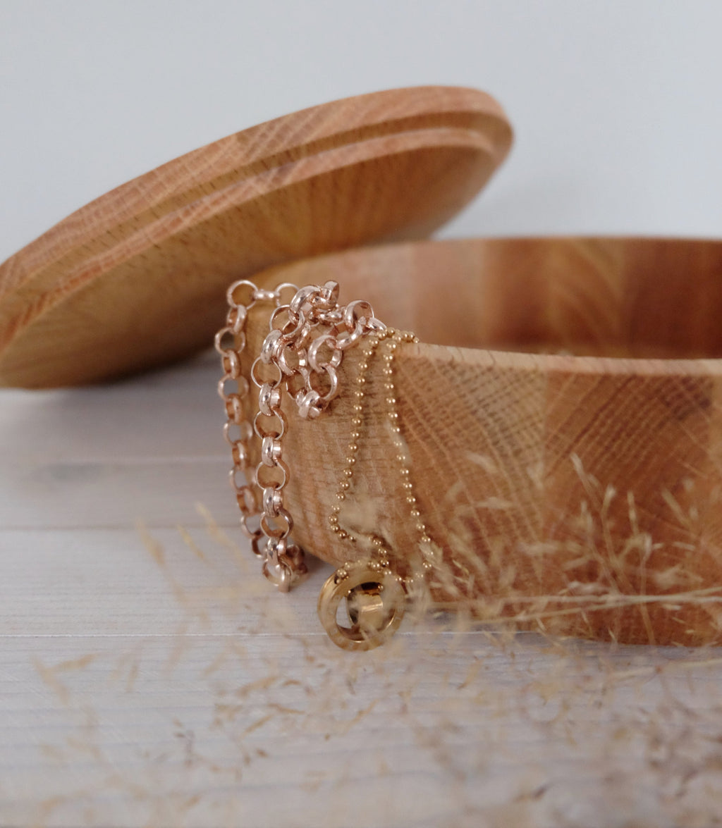 Puupurkki Oak iso auki – tammi puinen purkki sisältä kansi irrotettuna