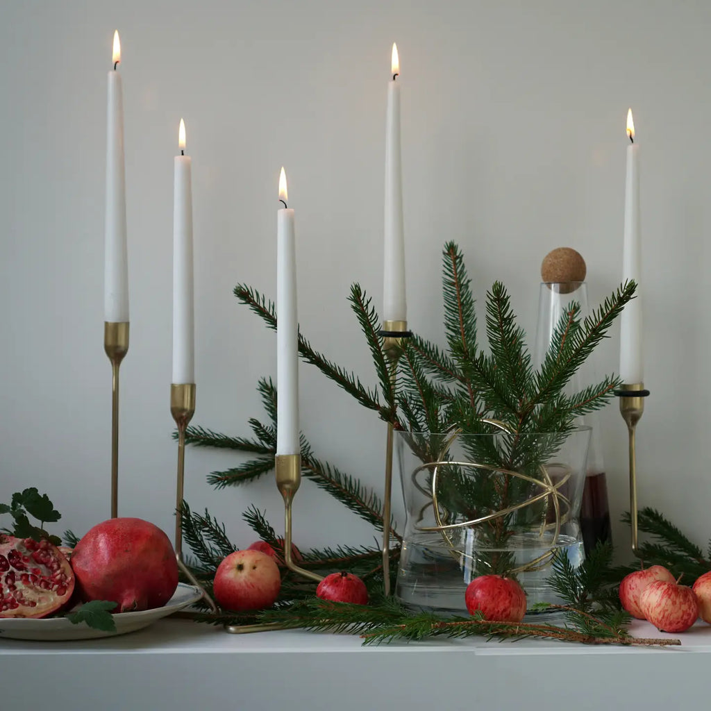 Kynttilänjalka Puzzle asetelma – kulta harjattu teräs suuri keskikoko pieni yhdisteltävä kynttelikkö