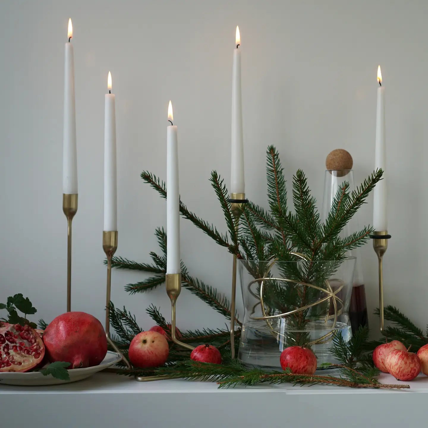 Kynttilänjalka Puzzle asetelma – kulta harjattu teräs suuri keskikoko pieni yhdisteltävä kynttelikkö