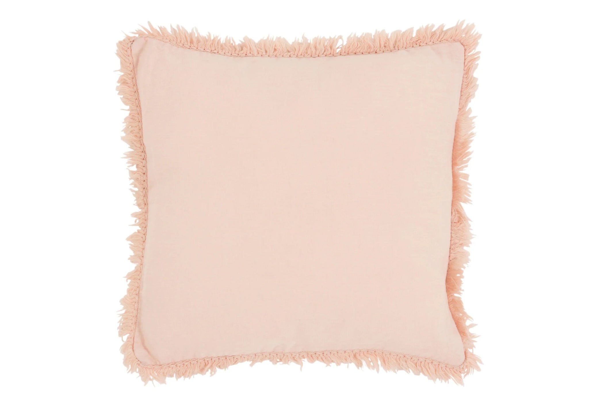 Frosty Pink -tyyny takaosa – pellava ja hapsut