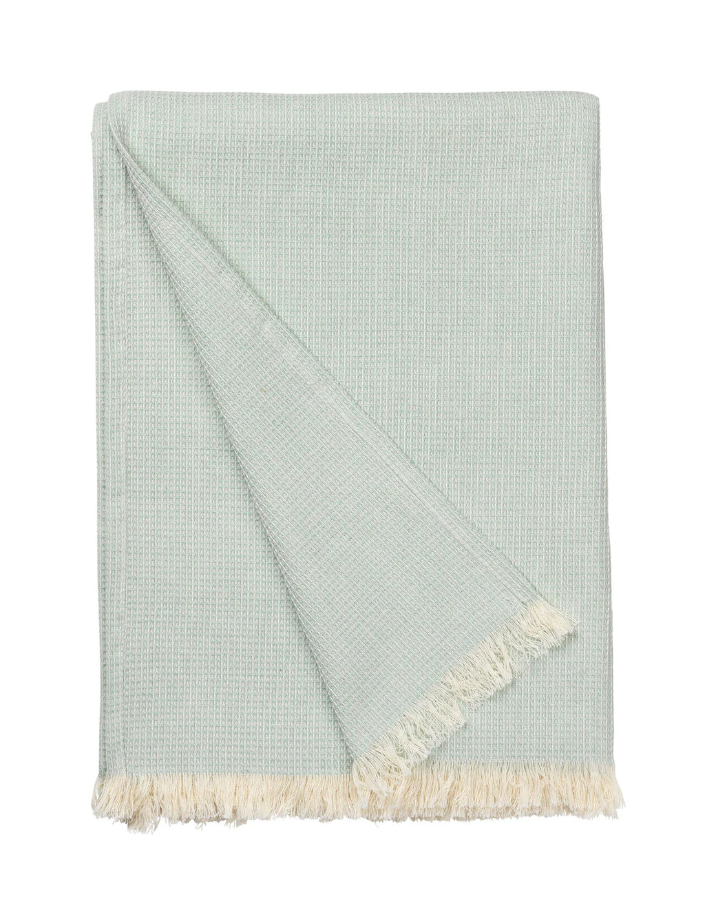 Mintunvihreä vohvelikuvioitu puuvillatorkkupeitto Elsa – 130×170 cm Cozy Living