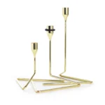 3-osainen kultainen kynttilänjalka