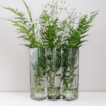 Kapea 3-osioinen lasimaljakko harmaa