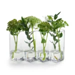 Lasinen 4-osioinen kapea maljakko