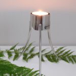 Tuikkukynttilänjalka kirkas teräs