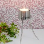 Tuikkukynttilänjalka kirkas teräs