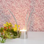 Tuikkukynttilänjalka kirkas teräs