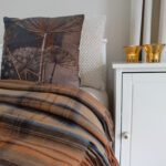 Torkkupeitto ruudullinen tartan oranssi villaa