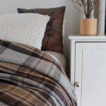 Torkkupeitto ruudullinen tartan ruskea villaa